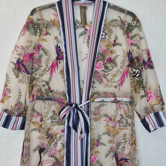 Aratta Jade Embroidered Mesh Duster Size XS - Picture 5 of 16